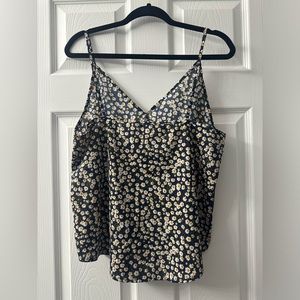 Shein blue and white yellow flower shirt size large